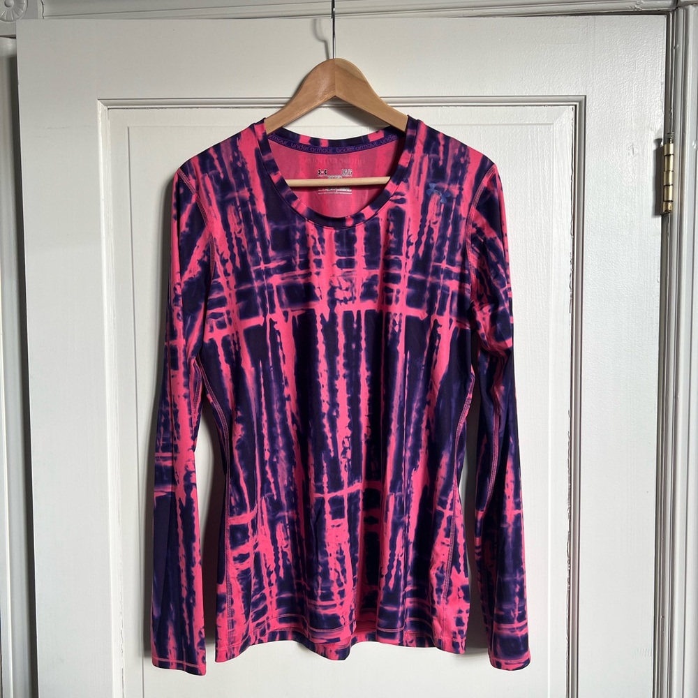 Under Armour Pink and Purple Long Sleeve Tee Base Layer